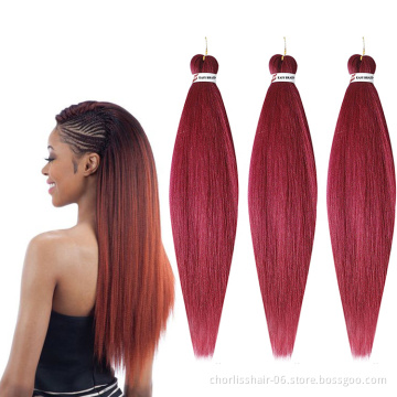 Wholesale Ombre Easy Braid Pre Stretched Braids Hair Synthetic Yaki Bulk For Crochet Hair Extension Pre stretched Braiding Hair